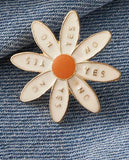 Yes No, Yes No Pin Badge - Flower