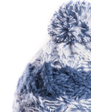 Mens Pop Bobble Hat - Fleece Lined - Blue